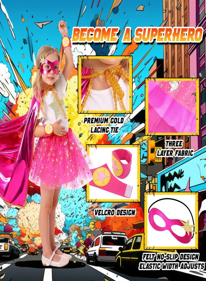 Mastom Superhero Capes Costume for Kids, Toddler Super Hero Capes Dress up, Halloween Cosplay for 3 4 5 6 7 8 Year Old Girls Gifts - Image 3
